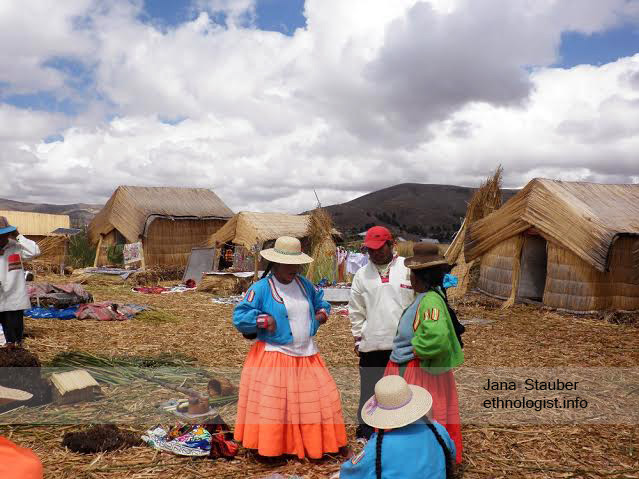 The Floating Village and Uros People of Lake Titicaca. 