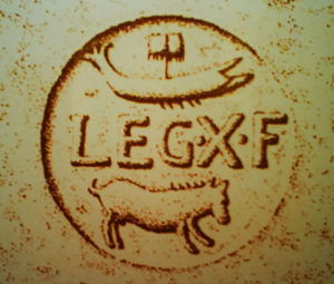 The imprint of the seal of the Tenth Roman Legion (Legio X Fratensis). The Roman garrisons remained in the area for almost 200 years after the conquest of Jerusalem. In times of peace, they were focused on establishing roads and other infrastructure in Colonia Aelia Capitolina. 