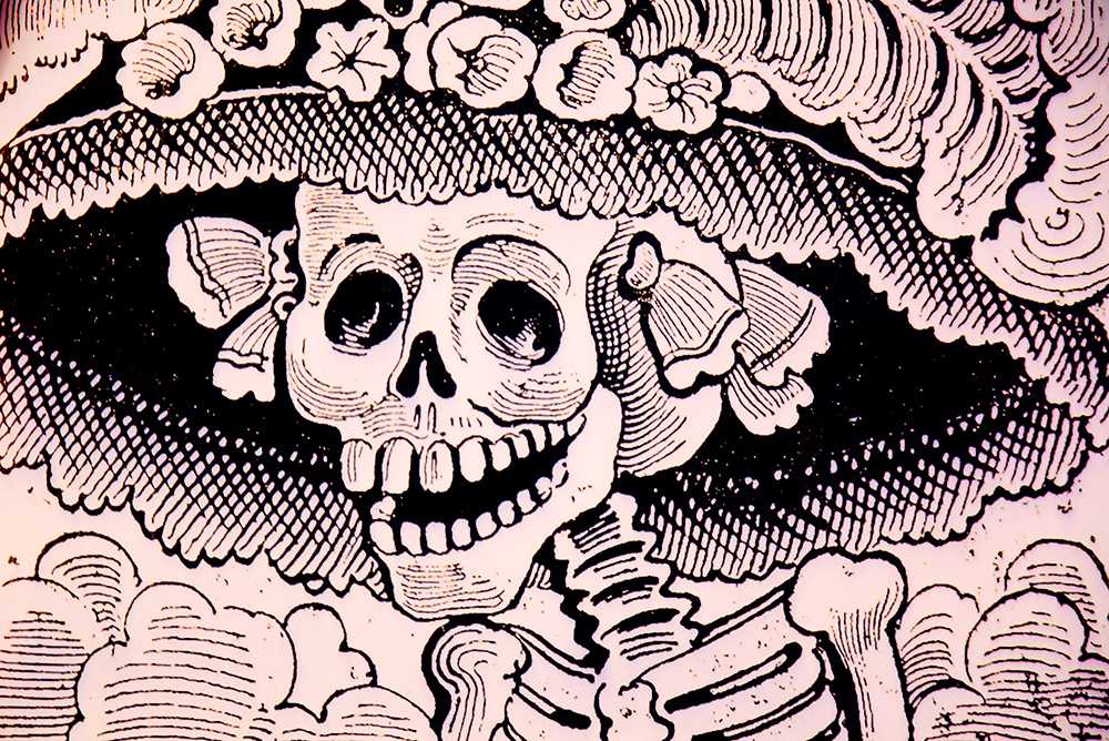 The picture of ´La Calavera Catrina´ by the Mexican cartoonist José Guadalupe Posada, which has become one of the main icons of the Mexican Day of the dead. Photo: Barbora Zelenkova, London, 2018, Nikon D500.